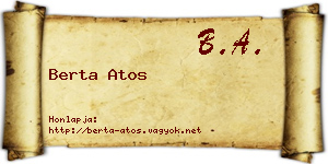 Berta Atos névjegykártya